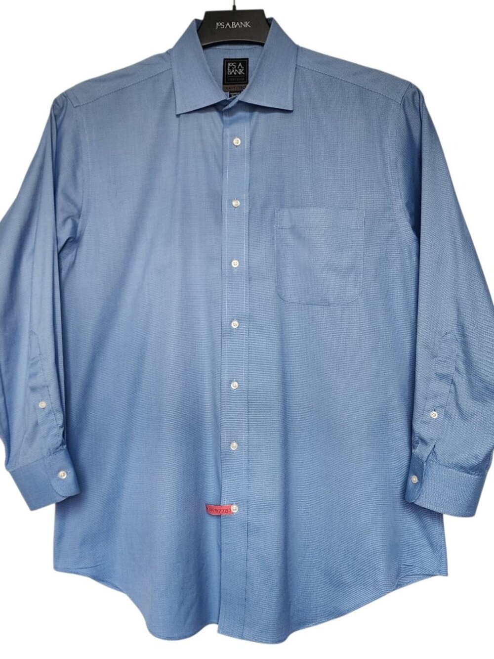 16.5 32 Blue Shirt Jos A Bank Traveler Travel Tech Mens Tailored Fit Non Iron Sz